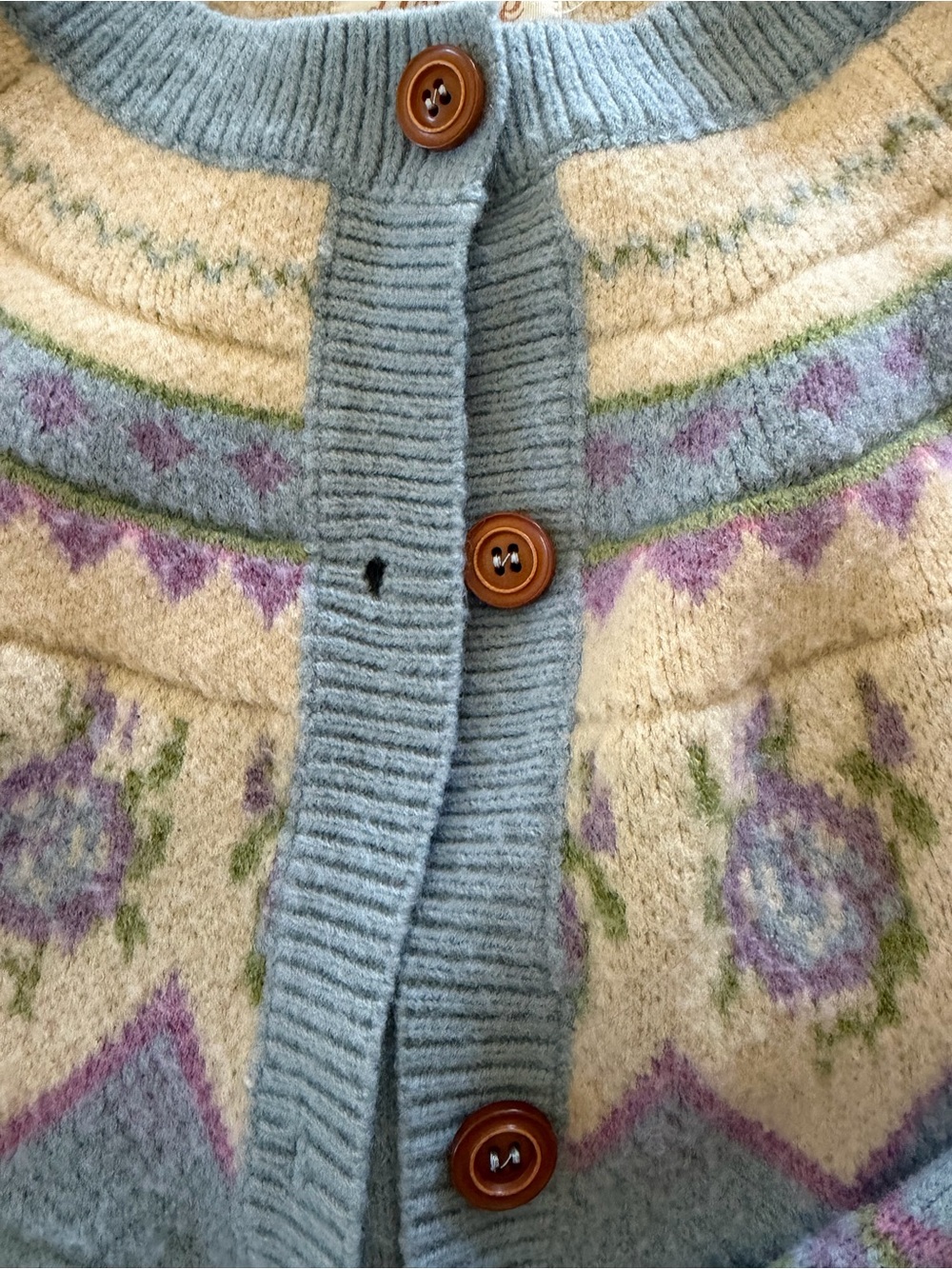 Light Blue listicle Knit Cardigan Sweater - Picture 2 of 4